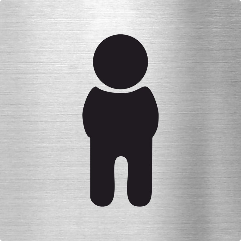 Piktogramme Edelstahl WC Jungen Piktogramm WC Junge www.abstandshalter-online.com/ 70x70mm 