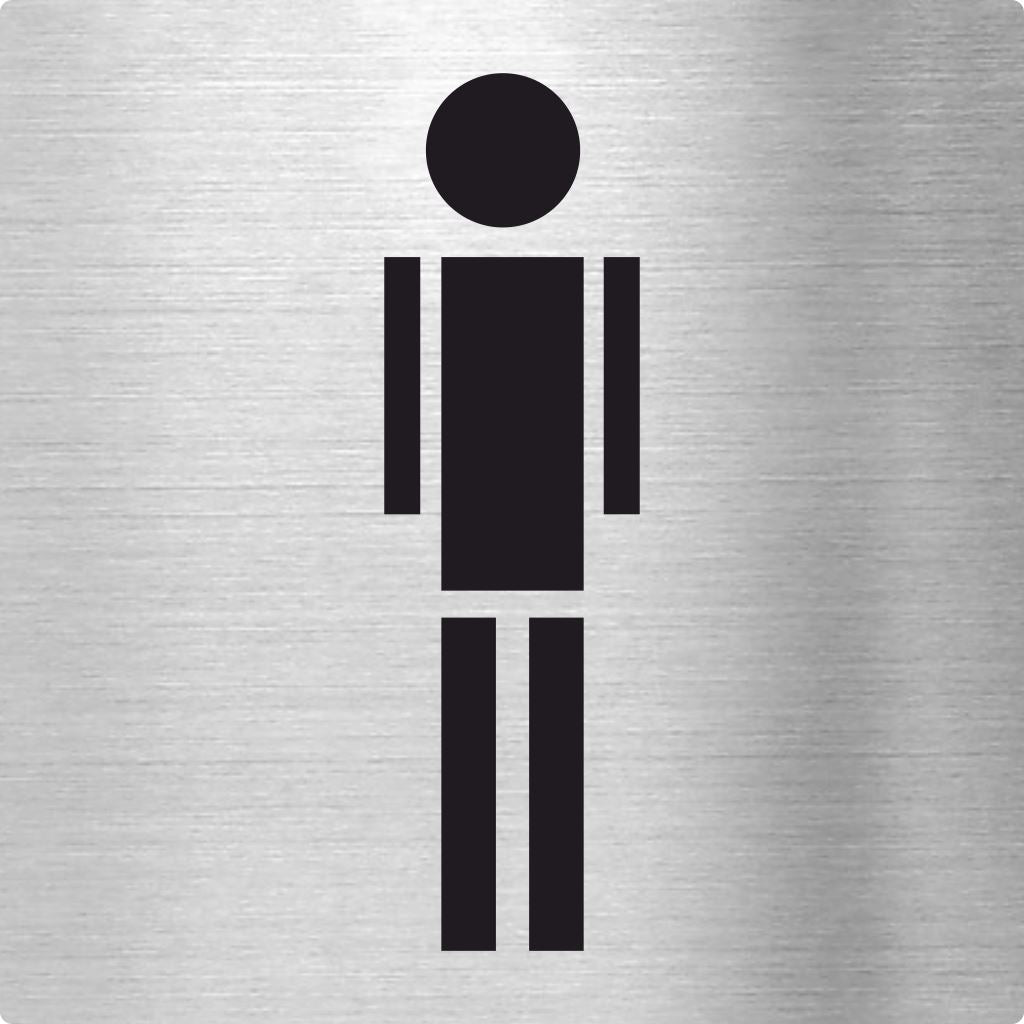 Piktogramme WC Herren modern Edelstahl Piktogramm WC Herren modern 