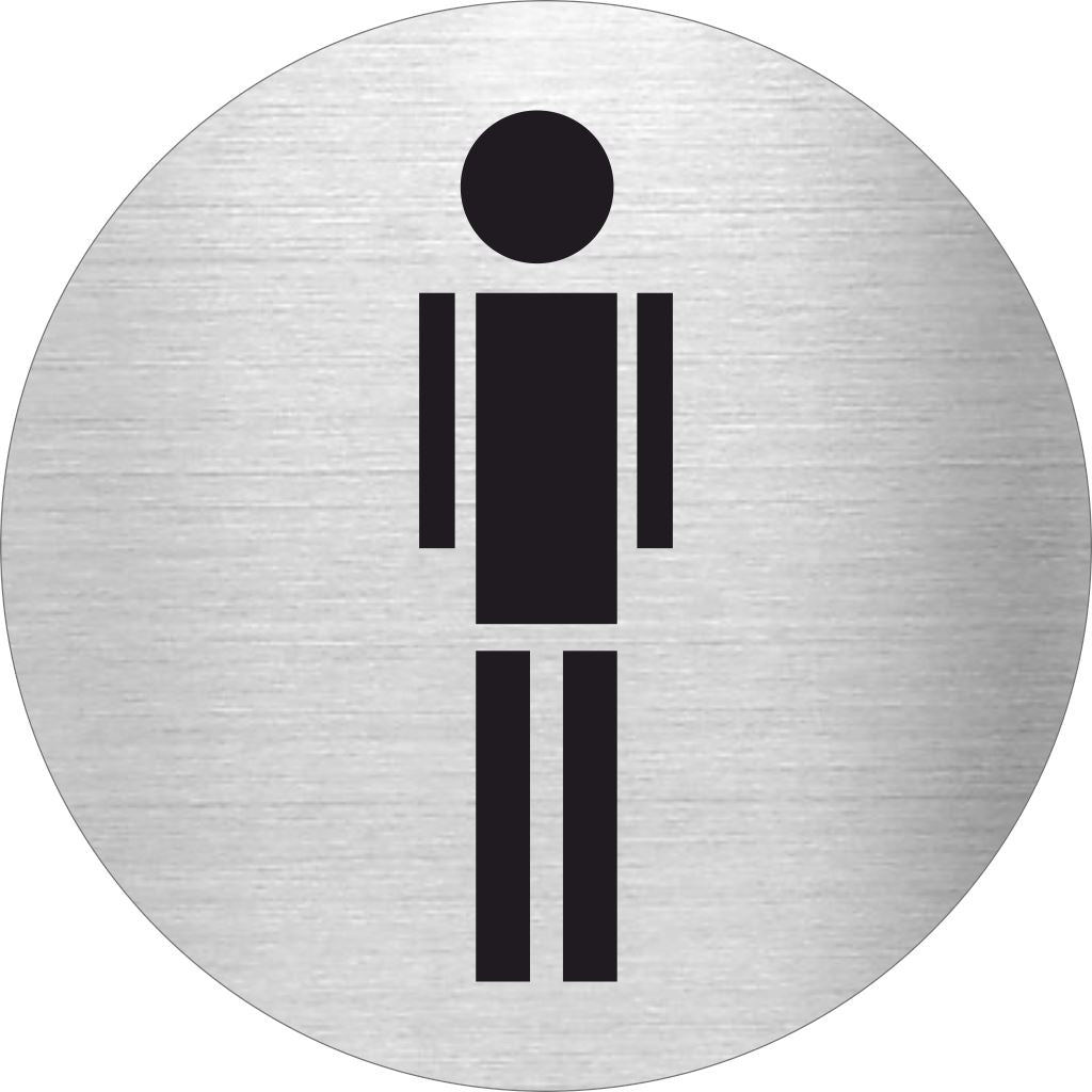 Piktogramme WC Herren modern Edelstahl Piktogramm WC Herren modern 