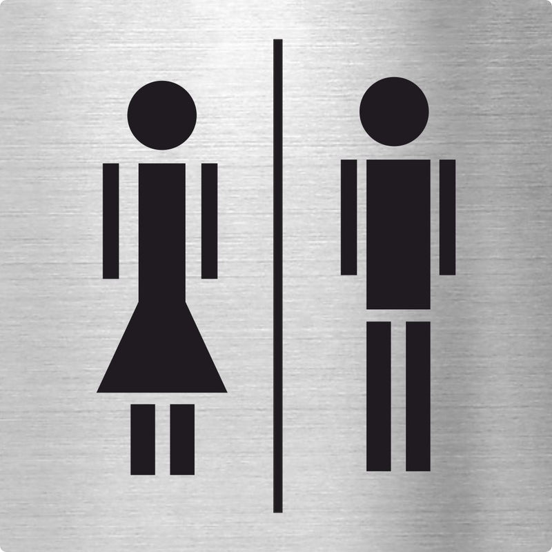Piktogramme WC Damen/Herren modern Edelstahl Piktogramm WC Damen und Herren modern 