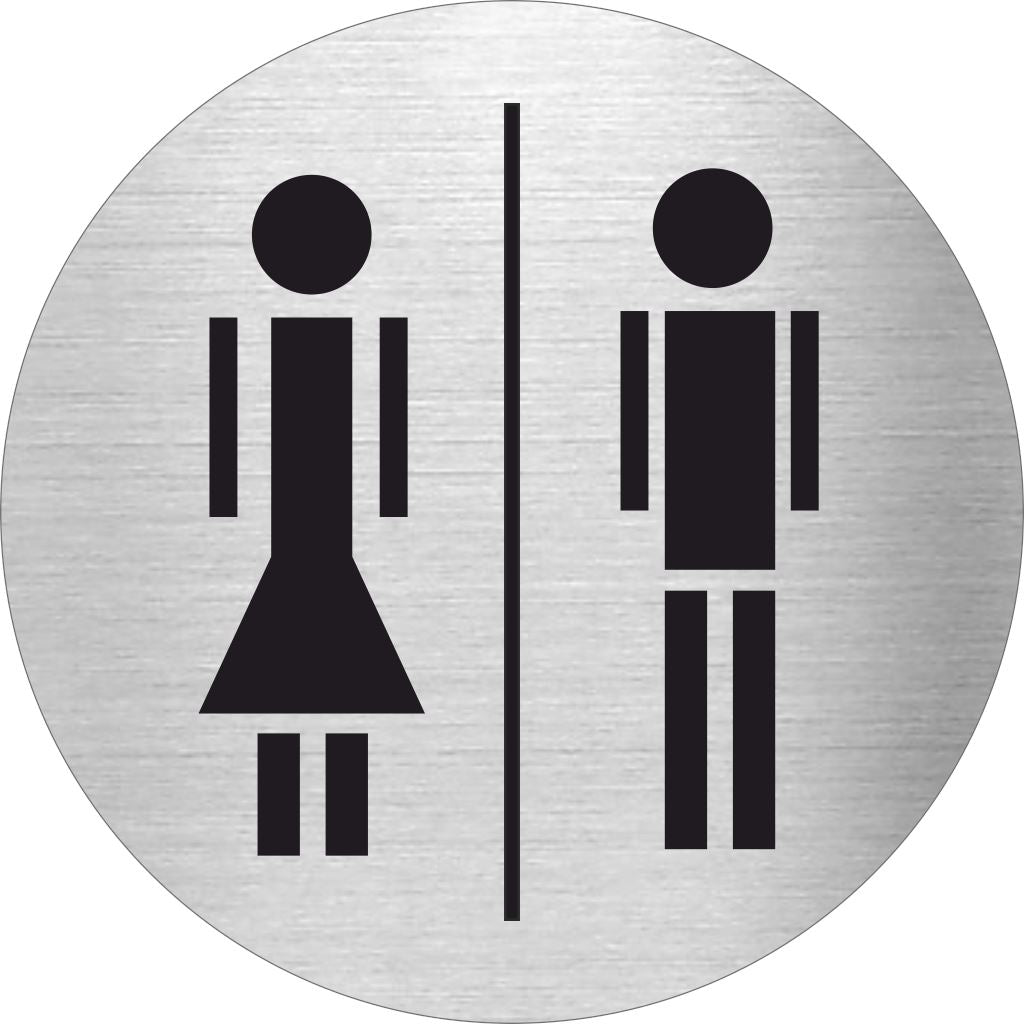 Piktogramme WC Damen/Herren modern Edelstahl Piktogramm WC Damen und Herren modern 