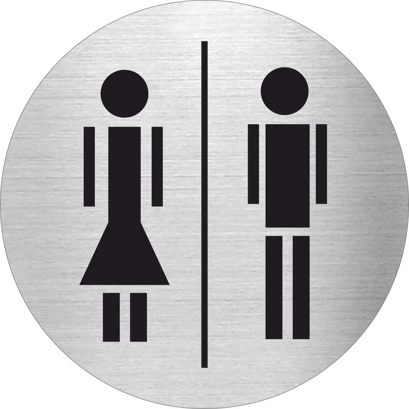Piktogramme WC Damen/Herren modern Edelstahl Piktogramm WC Damen und Herren modern 