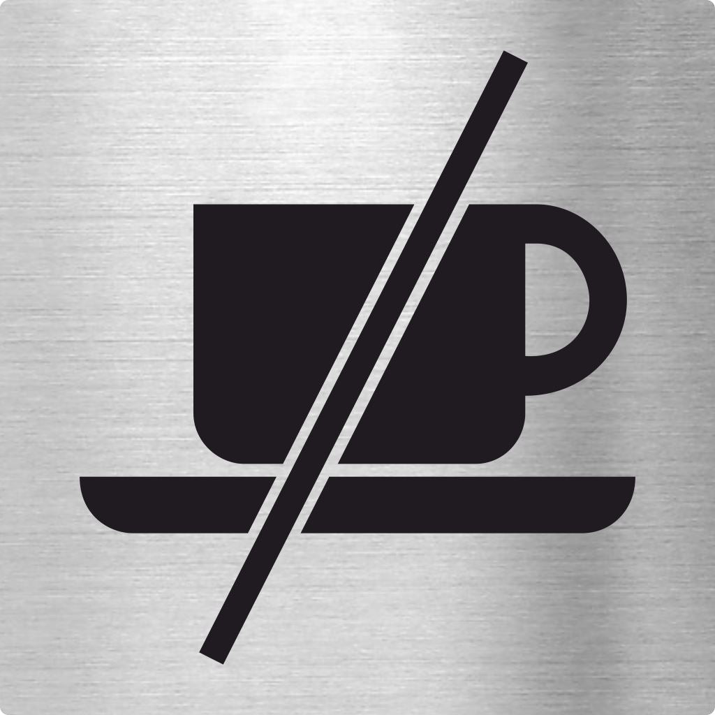 Piktogramm kein Kaffee aus Edelstahl Piktogramm kein Kaffee www.abstandshalter-online.com/ 70x70mm 