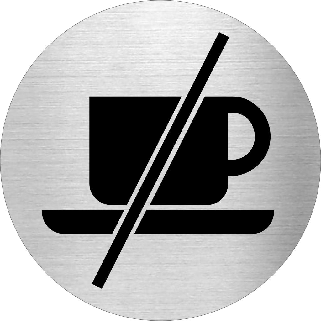 Piktogramm kein Kaffee aus Edelstahl Piktogramm kein Kaffee www.abstandshalter-online.com/ Ø60mm 