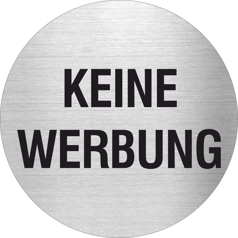 Piktogramm Keine Werbung aus Edelstahl Piktogramm Keine Werbung 