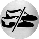 Piktogramm Keine Schuhe aus Edelstahl Piktogramm Keine Schuhe www.abstandshalter-online.com/ Ø60mm 