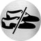 Piktogramm Keine Schuhe aus Edelstahl Piktogramm Keine Schuhe www.abstandshalter-online.com/ Ø60mm 