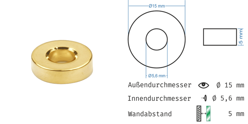 Distanzhülsen Gold glänzend 17