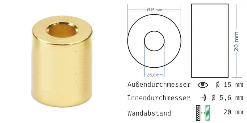 Distanzhülsen Gold glänzend 19
