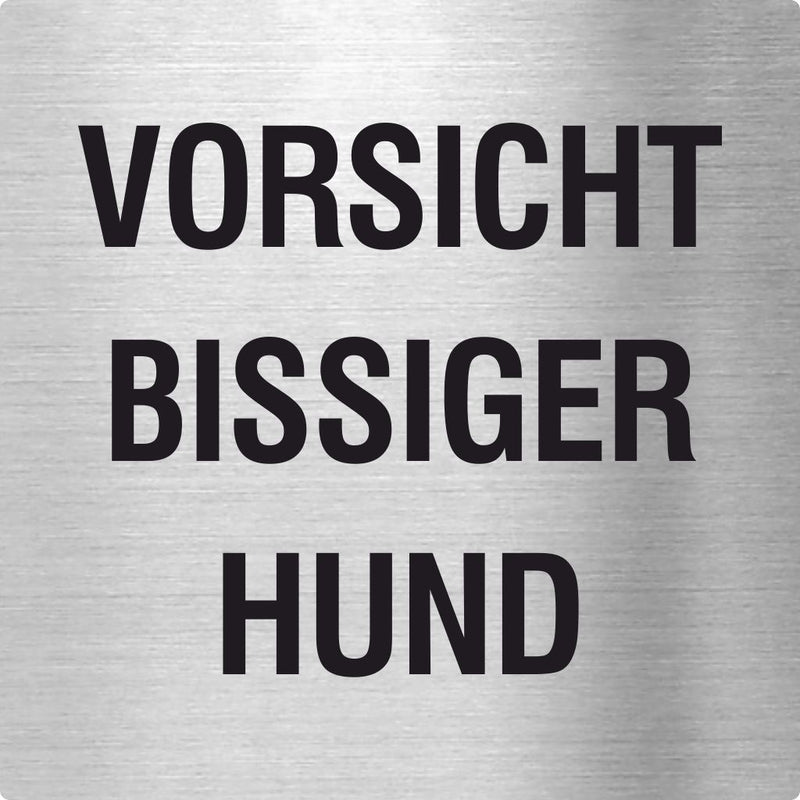 Piktogramm Vorsicht bissiger Hund aus Edelstahl Piktogramm Vorsicht bissiger Hund www.abstandshalter-online.com/ 70x70mm 