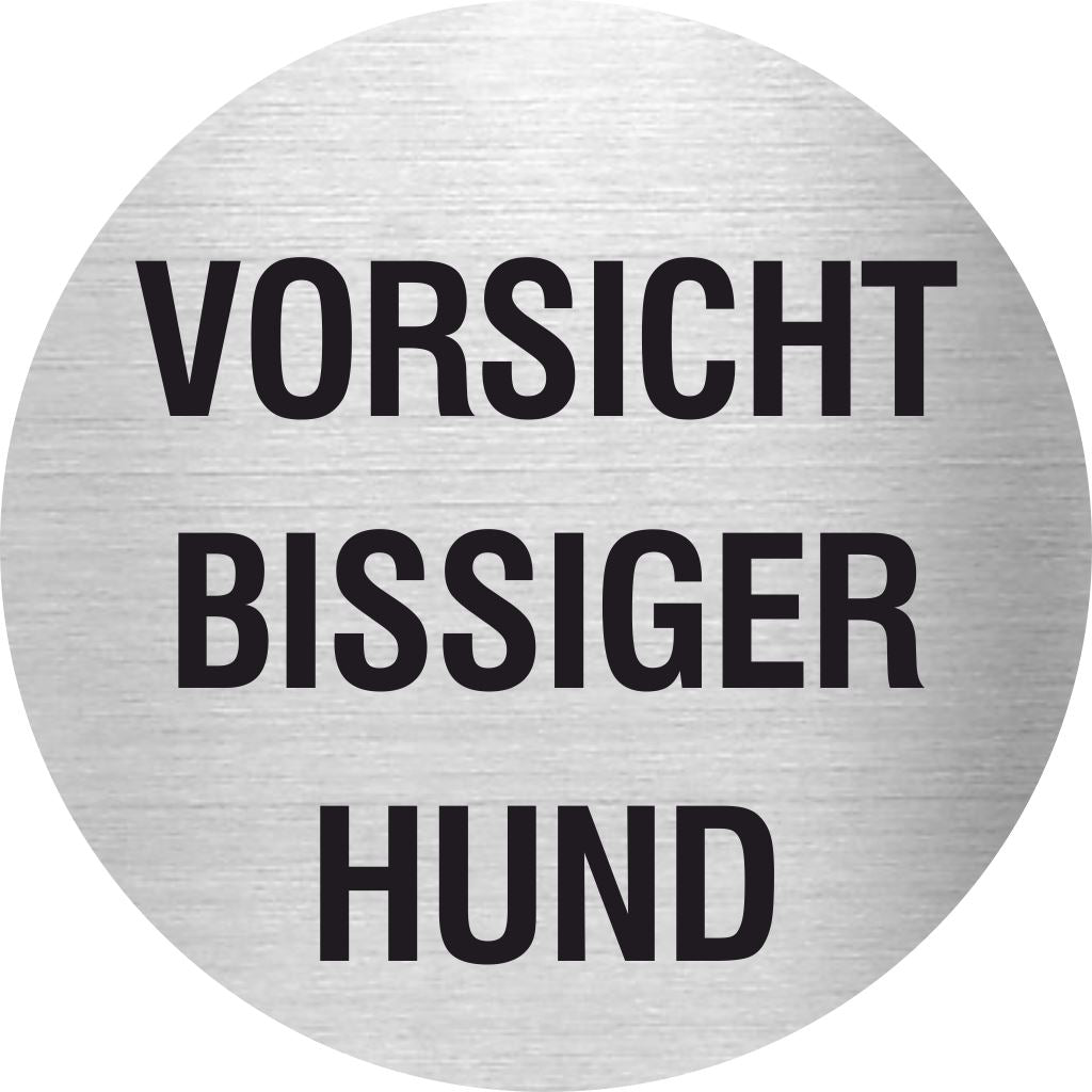 Piktogramm Vorsicht bissiger Hund aus Edelstahl Piktogramm Vorsicht bissiger Hund 