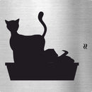 Piktogramm Katzenklo aus Edelstahl Piktogramm Katzeklo www.abstandshalter-online.com/ 70x70mm 