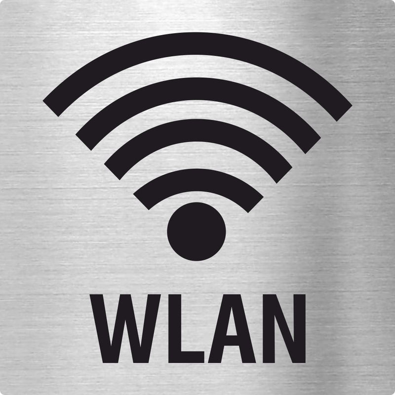Piktogramm WLAN Pikto und Text aus Edelstahl Piktogramm WLAN Pikto und Text 