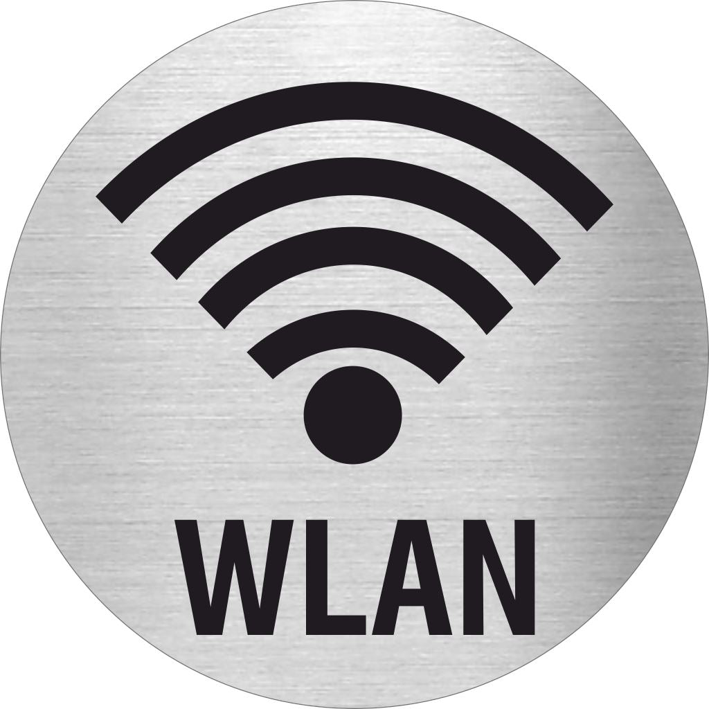 Piktogramm WLAN Pikto und Text aus Edelstahl Piktogramm WLAN Pikto und Text 