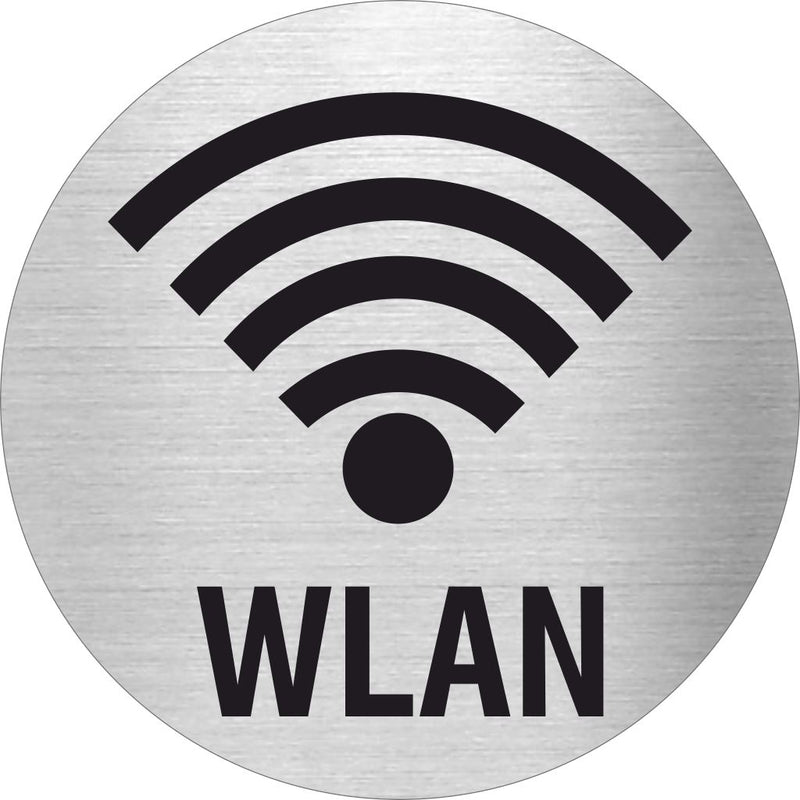 Piktogramm WLAN Pikto und Text aus Edelstahl Piktogramm WLAN Pikto und Text 