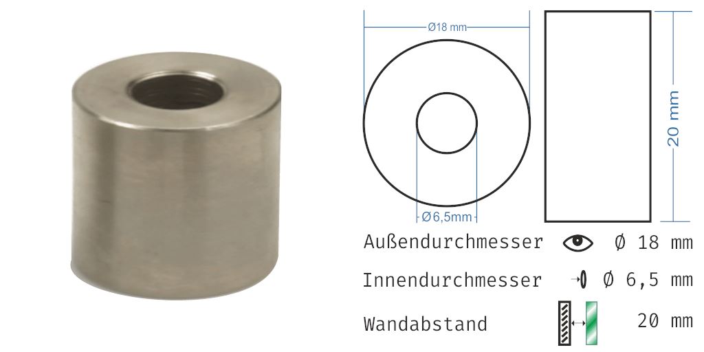 52 mm Stundenzähler aus weißem Edelstahl