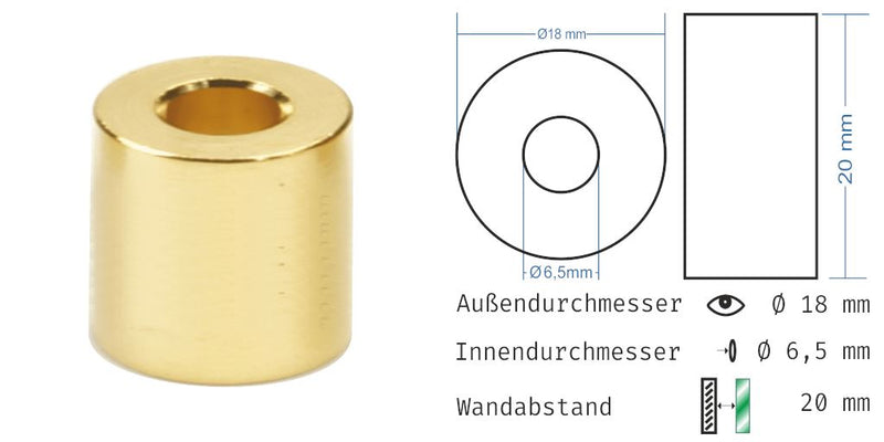 Distanzhülsen Gold glänzend 1876