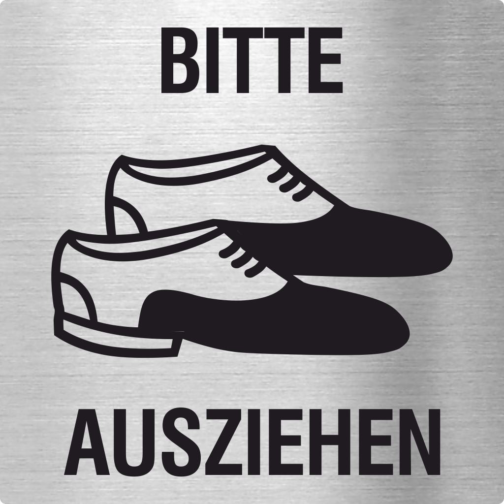 Piktogramm Bitte Schuhe ausziehen aus Edelstahl Piktogramm Bitte Schuhe ausziehen 