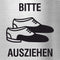 Piktogramm Bitte Schuhe ausziehen aus Edelstahl Piktogramm Bitte Schuhe ausziehen 