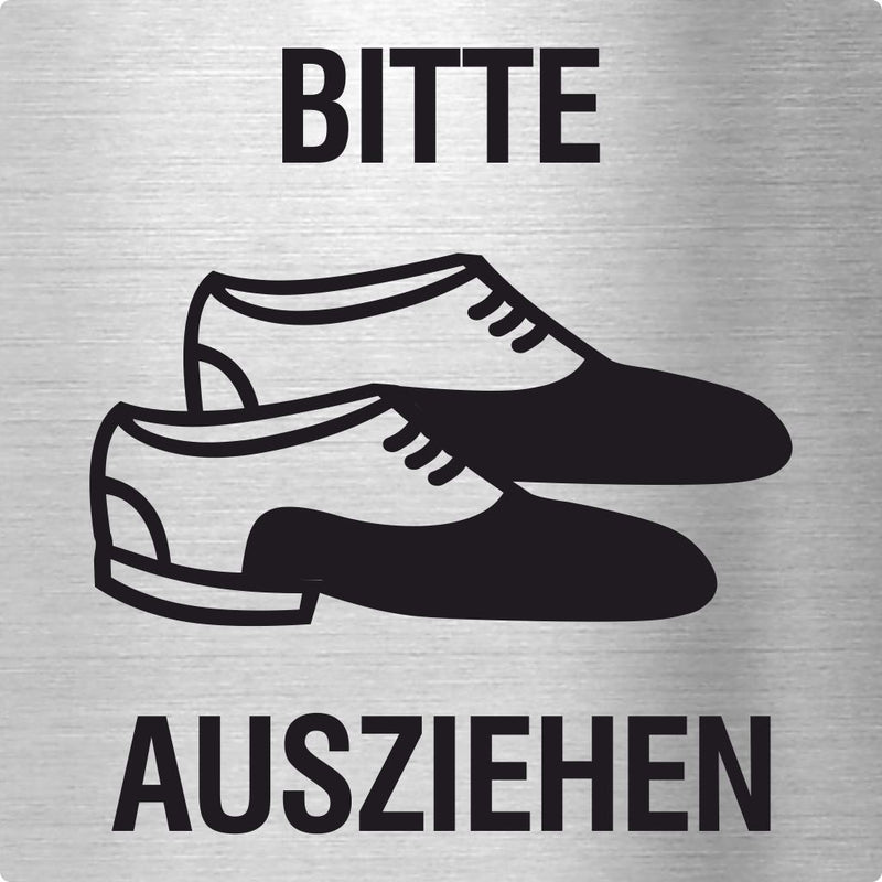 Piktogramm Bitte Schuhe ausziehen aus Edelstahl Piktogramm Bitte Schuhe ausziehen 