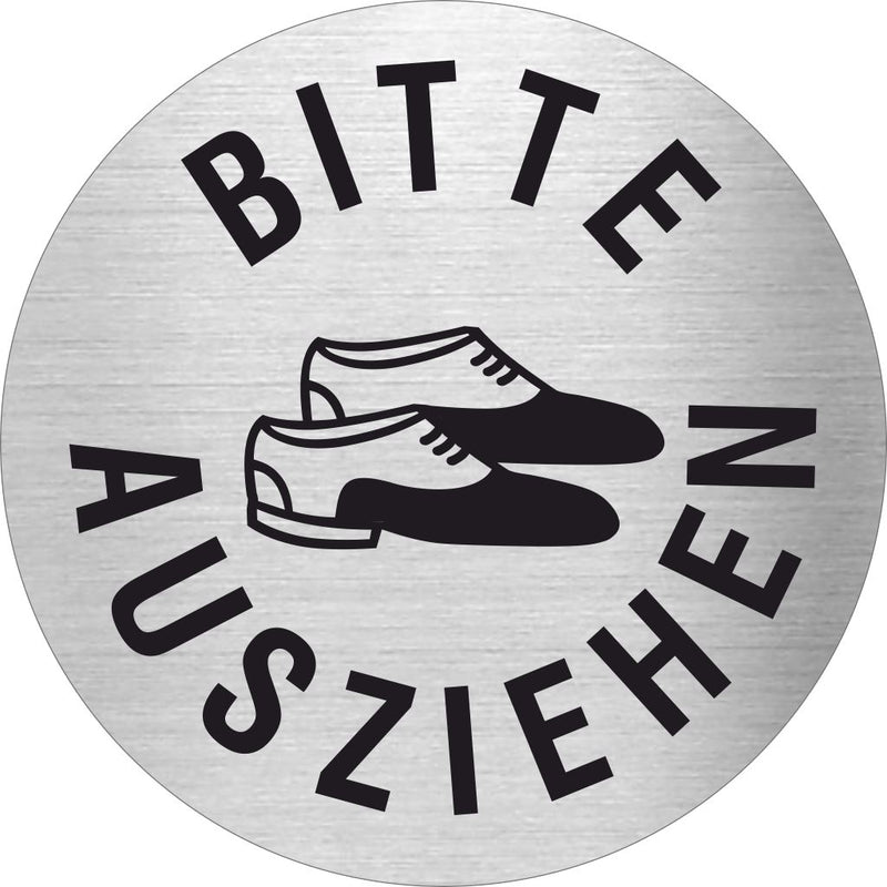 Piktogramm Bitte Schuhe ausziehen aus Edelstahl Piktogramm Bitte Schuhe ausziehen 