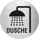 Piktogramme Dusche Pikto/Text Edelstahl Piktogramm Dusche Pikto und Text 
