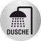 Piktogramme Dusche Pikto/Text Edelstahl Piktogramm Dusche Pikto und Text 