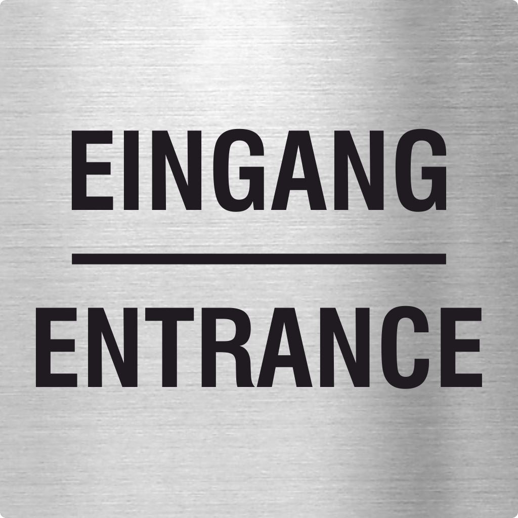 Piktogramm Eingang / Entrance aus Edelstahl Piktogramm Eingang / Entrance 