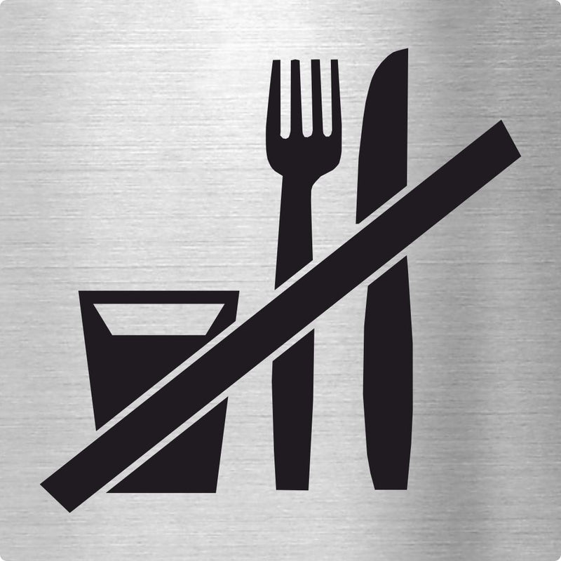 Piktogramm Essen und Trinken verboten aus Edelstahl Piktogramm Essen und Trinken verboten