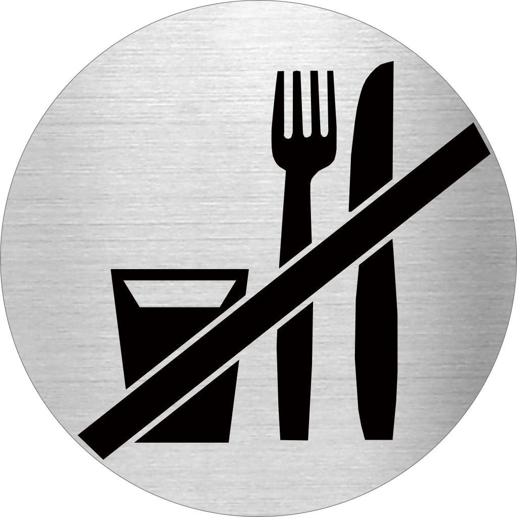Piktogramm Essen und Trinken verboten aus Edelstahl Piktogramm Essen und Trinken verboten 