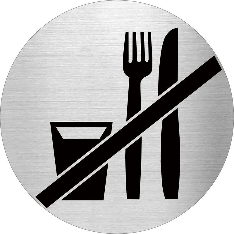 Piktogramm Essen und Trinken verboten aus Edelstahl Piktogramm Essen und Trinken verboten 