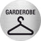 Piktogramm Gaderobe Pikto und Text aus Edelstahl Piktogramm Gaderobe Pikto und Text www.abstandshalter-online.com/ Ø60mm 