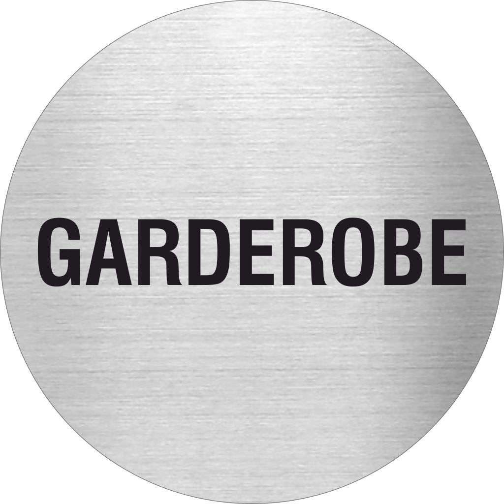 Piktogramm Garderobe aus Edelstahl Piktogramm Gaderobe www.abstandshalter-online.com/ Ø60mm 