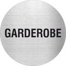 Piktogramm Garderobe aus Edelstahl Piktogramm Gaderobe www.abstandshalter-online.com/ Ø60mm 