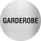 Piktogramm Garderobe aus Edelstahl Piktogramm Gaderobe www.abstandshalter-online.com/ Ø60mm 