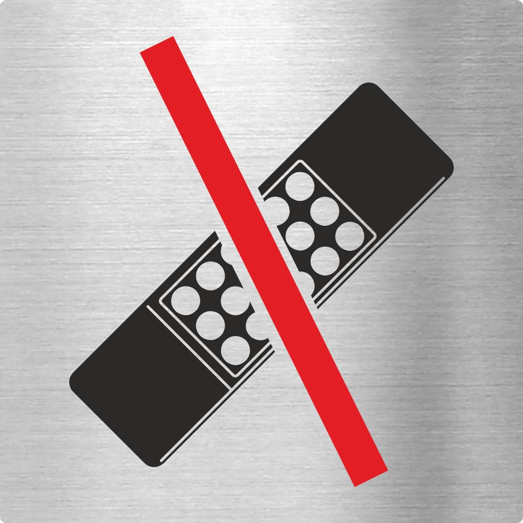 Piktogramm Handy verboten aus Edelstahl Piktogramm Handy verboten 