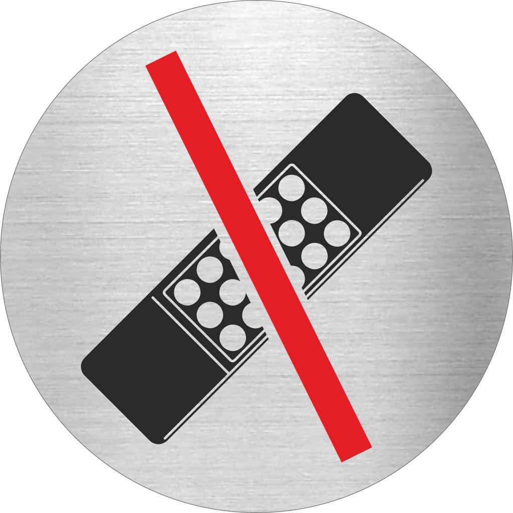Piktogramm Handy verboten aus Edelstahl Piktogramm Handy verboten 