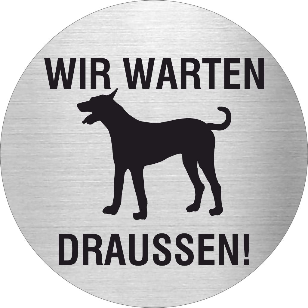 Piktogramm Wir warten draußen 1 aus Edelstahl Piktogramm Wir warten draußen 1 