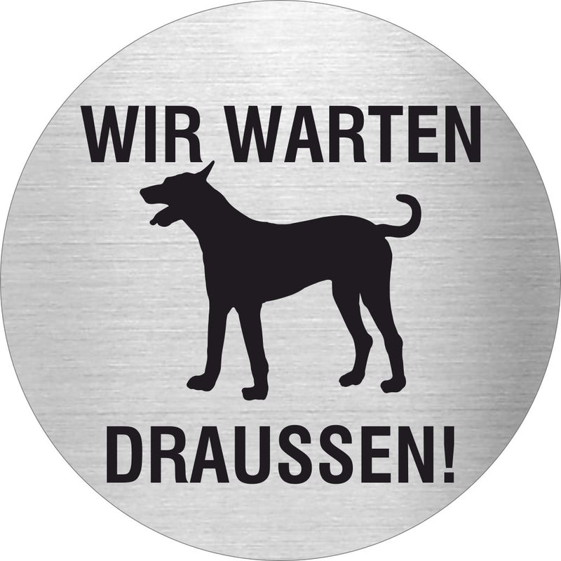 Piktogramm Wir warten draußen 1 aus Edelstahl Piktogramm Wir warten draußen 1 