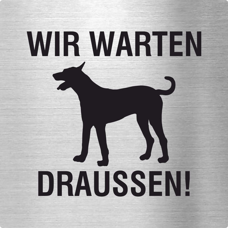 Piktogramm Wir warten draußen 1 aus Edelstahl Piktogramm Wir warten draußen 1 
