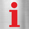Piktogramm Information rot aus Edelstahl Piktogramm Information rot 