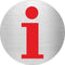 Piktogramm Information rot aus Edelstahl Piktogramm Inforwww.abstandshalter-online.com/ Ø60mm 