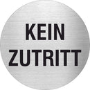 Piktogramm Kein Zutritt aus Edelstahl Piktogramm Kein Zutritt www.abstandshalter-online.com/ Ø60mm 