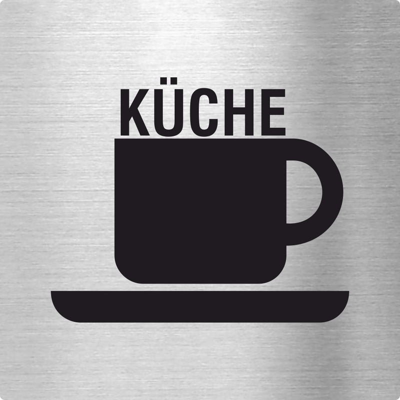Piktogramm Küche Pikto und Text aus Edelstahl Piktogramm Küche Pikto und Text www.abstandshalter-online.com/ 70x70mm 