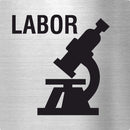 Piktogramm Labor Pikto und Text aus Edelstahl Piktogramm Labor Pikto und Text 