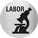 Piktogramm Labor Pikto und Text aus Edelstahl Piktogramm Labor Pikto und Text 
