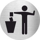 Piktogramm Müll wegwerfen aus Edelstahl Piktogramm Müll wegwerfen 