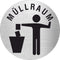 Piktogramm Müllraum 01 aus Edelstahl Piktogramm Müllraum 01 www.abstandshalter-online.com/ Ø60mm 