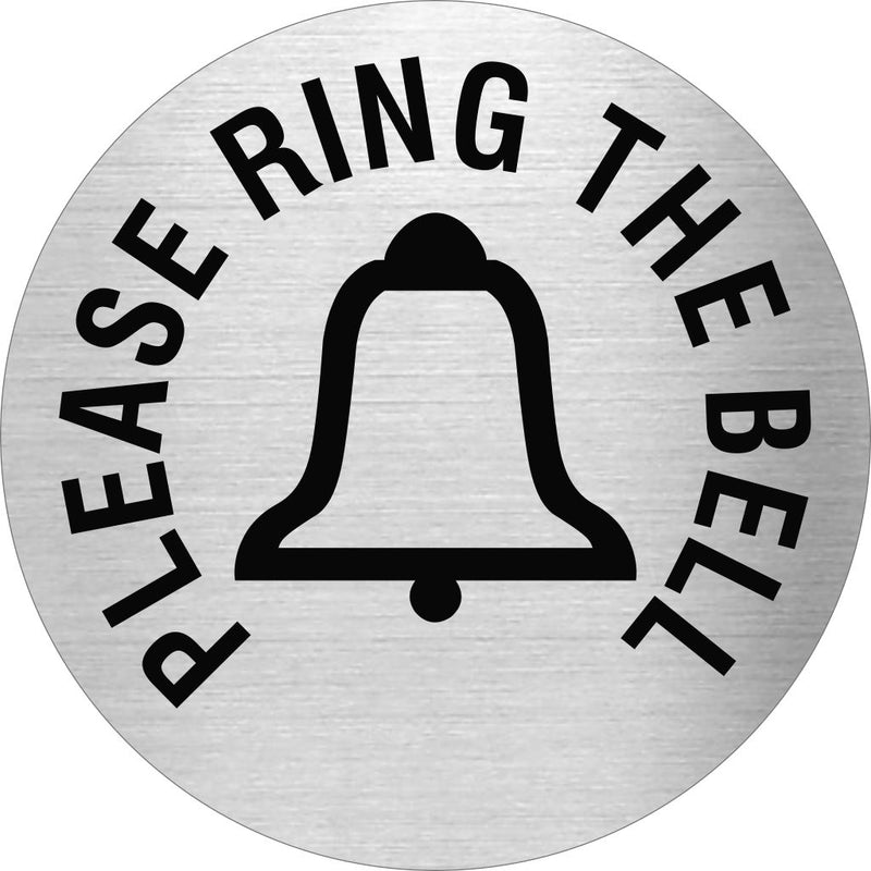 Piktogramm PLEASE RING THE BELL aus Edelstahl Piktogramm PLEASE RING THE BELL 