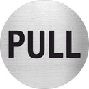 Pikto Pull Edelstahl Piktogramm Pull www.abstandshalter-online.com/ Ø60mm 